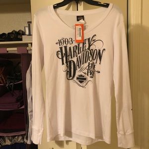 White Harley Davidson Tee